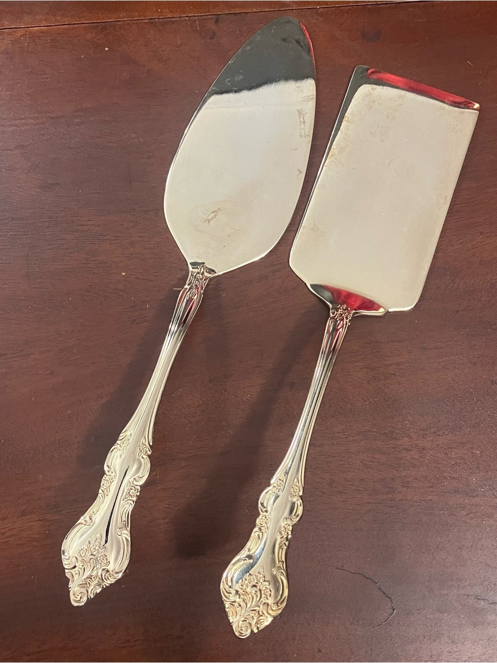 Set of 2 Vintage Wallace GP Indonesia Gold Cake/Pie & Lasagna Servers Orleans